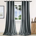 Fcosie 100" W x 84" L Velvet Room Darkening Curtains Extra Wide Grommet Drapery Panel Light Blocking Drapes Privacy Protecting Window Treatments for Nursery Girls Boys Kids Room (1 Panel, Dark Grey)