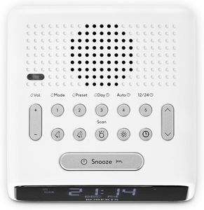 Roberts Digital Clock Radio FM/DAB/DAB+ – Large LCD Display, White
