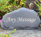 Personalized Memorial Stones Grave Markers Engraved with Any Message, Decorative Resin Garden Stones Encourage Stones, Welcome Stones Outdoor Stones Rocks Engraved Sympathy Memorial Gifts