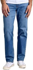 True Classic Authentic Work Jeans for Men - Relaxed Regular Fit Work Pants - Straight Fit, Durable Cotton Denim - Medium Indigo, 33W X 32L
