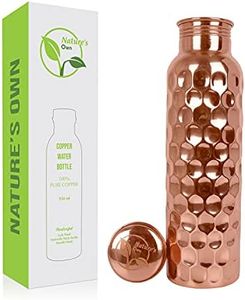 Nature's Own Pure Copper Water Bottle For Drinking 1000ml – 34 Oz Extra Large – An Ayurvedic Pure Copper Water Bottles For Drinking More Water - Leak Proof Heavy Duty Copper Vessel (Hand Punched)