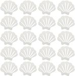 Skyzone Non-Slip Bath Stickers, 20 Piece Bath Mat Non Slip Shower Stickers, White And Non-Abrasive Textured Baby Bath Stickers For Bathroom Toilets Kitchen Pool Surfaces (Shell Shaped)