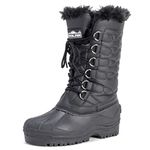 Polar Womens Nylon Waterproof Weather Outdoor Snow Duck Winter Rain Cuff Lace Boot - Black - UK8/EU41 - YC0332