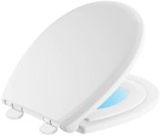 Delta Faucet Sanborne Slow Close Round Toilet Seat with Built In Child Seat, Nightlight Toilet Seat, Soft Close Toilet Seat Round, Toilet Seat Slow Close, White 823902-N-WH