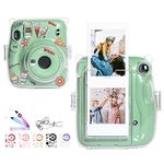 CAIYOULE Clear Case for Fujifilm Instax Mini 11 Film Camera Clear Case with Film Pouch Holds 10 Pieces and Adjustable Shoulder Strap