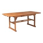 Walker Edison Furniture Company Solid Acacia Wood Patio Extendable Dining Table - Brown