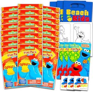 Cookie Monster Mini Party Favors Set for Kids Toddlers - Bundle with 24 Sesame Street Cookie Monster Play Packs with Coloring Pages, Stickers, More (Cookie Monster Birthday Party Supplies)