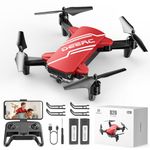DEERC D20 Mini Drone for Kids with 1080P HD FPV Camera Remote Control Toys Gifts for Boys Girls with Altitude Hold, Headless Mode, One Key Start Speed Adjustment, 3D Flips 2 Batteries, Red