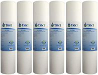 Tier1 5 Micron 20 Inch x 4.5 Inch | 6-Pack Spun Wound Polypropylene Whole House Sediment Water Filter Replacement Cartridge | Compatible with Pentek DGD-5005-20, SDC-45-2005, Home Water Filter