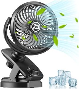 COMLIFE 5000mAh Rechargeable Battery Operated Clip on USB Desk Fan, Mini Portable Personal Fan for Baby Stroller, Car, Gym, Office, Outdoor, Travel, Camping (USF170)
