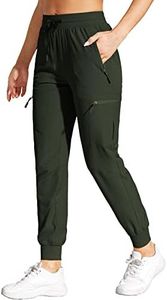 VILIGO Cargo Joggers for Women Lightweight Quick Dry Waterproof Jogger Pants Army Green 3XL