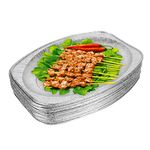 YAYODS 40 Pack Foil Trays, Large Disposable Serving Platters for Party Food, 34 x24cm Silver Foil Serving Platters for Party Wedding Catering, Disposable Aluminium Tray