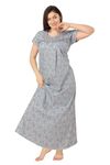 Soulemo Women's Pure Cotton Floor Length Nighty (XL - Bust - 48, Sky Blue) 1667BXL