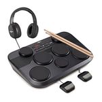 DD80 Portable Electric Drum Kit Set - Electronic Drums Pads with 7 Pads Pedals by Gear4music