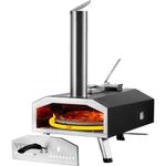 VEVOR Dual Fuel Pizza Oven for Outdoor Use, 12" Portable Pizza Oven, Pellet & Gas Powered Outdoor Pizza Oven with Thickened Cordierite Pizza Stone, Foldable Leg for Camping & Backyard