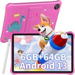 Blackview Kids Tablet 10 inch Tab30Kids, 6+64GB/2TB TF Tablet for Kids, WIFI6, Android 13 Kids Tablets with Parental Control Mode, 5100mAh 10W Fast charger, Widevine L1 Toddler Tablet, Kid-Proof(Pink)