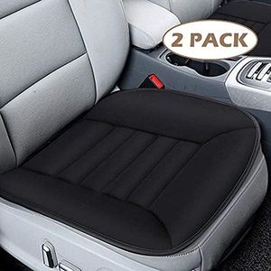 MYFAMIREA Car Seat Cushion Pad 2 Pack Sciatica Pain Relief Comfort Seat Protector for Car Driver Seat Office Chair Home Use Memory Foam Seat Cushion with Non Slip Bottom Black