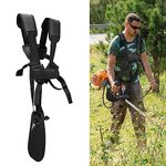 SUNMON Weed Trimmer Shoulder Strap, Mower Trimmer Harness Strap Double Shoulder with Durable Nylon Belt Adjuestable for Brush Cutter or Gardenning,for STIHL FS, KM, Husqvarna , SRM-225 Series String Trimmer (Black)