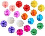 20pcs Honeycomb Flower Balls Party Honeycomb Balls Decoration Paper Flower Balls Tissue Paper Flower Ball Pom Poms Ball for Baby Shower Birthday Wedding Home Decor (6inch, Colorful)