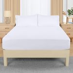 Utopia Bedding Bulk Pack of Double Fitted Sheet with Pillow Cases (50x75cm), White - Deep Pocket (35 cm) - Bed Sheets Set - Soft Brushed Microfibre