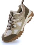 CC-Los Women's Waterproof Hiking Shoes Lightweight Breathable Walking Shoes for Outdoor Climbing Beige Size 6-6.5