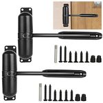 2 Pack Safety Spring Door Closers 4-1/4 inch Automatic Door Closer Residential, Auto Door Closer Adjustable Closing Door Hinge to Convert Hinged Doors to Self-Closing, Black