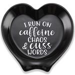 Heart-shaped Ceramic Coffee Spoon Rest, Coffee Spoon Holder, Station Decor Coffee Bar Accessories, Coffee Table Decor, Funny Coffee Quote, Coffee Lovers Gift for Sisters Girlfriends Women, and Men