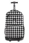 J World New York Sundance Rolling Backpack Girl Boy Roller Bookbag, Black,white, 20 Inch, Sundance Rolling Backpack Girl Boy Roller Bookbag