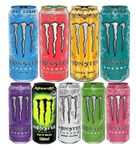 Monster Hydration Energy Drink Variety Pack Zero Sugar (Ultra Blue,Ultra Watermelon,Ultra Gold,Ultra fiesta,Ultra Violet,Nitro,Zero Ultra,Ultra Paradise,Ultra Rose) Each Pack 500ml (Pack Of 9)