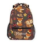 senya School College Backpack Rucksack Travel Bookbag Outdoor Cute Animal, Woodland Cute Fox Bear Forest-name, One Size, Rucksack Backpacks