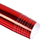 BangShou Carbon Fiber Vinyl Wrap Roll, DIY Decal Sheet with Air Release (Plating film Red)