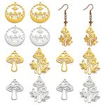 COGCHARGER 12 Pieces Laser Cut Charms Stainless Steel Mushroom Pendants Filigree Charms for Jewelry Making Crafts