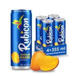 Rubicon Sparkling Mango Beverage | Pack of 4, 355 ml Cans | Fruit Flavour Carbonated Drink | 90 Calories per Can | Made with Real Fruit Juice | Allergen-Free | Vegan & Vegetarian Friendly | No Artificial Sweeteners