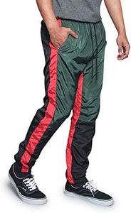 G-Style USA Men's Dual Striped Athletic Running Windbreaker Track Pants TR543 - Green - 2X-Large - V7D