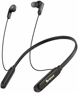 Candytech NASA Bluetooth Neckband with Mic 13mm Sound Driver, 75 Hrs Playtime, Type C Fast Charging, Deep Bass, Magnectic Buds & IPX4 (Black)