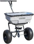 Yard Commander - Commercial Heavy Duty 125-Pound Walk-Behind Push Broadcast Fertilizer Spreader - Corrosion Resistant Hopper - Adjustable Drop Rate - Hopper Cover Included - Clog Free Design