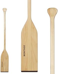 WONITAGO Wooden Canoe Paddle with Ergonomic Palm Grip and Anti-Collision Edge, Floating Wood Canoe Boat Paddle, 122 cm/4 Ft, Wood Color