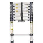 Telescoping Ladder, 12.5FT SPIEEK Stainless Steel Telescopic Ladder, Portable Extension Ladder for Home and Outdoor Working, Collapsible Ladders with Non-Slip Feet, 330lb Capacity