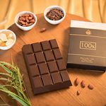 Jus'Trufs 420 gm Artisanal 100% Dark Chocolate Bar | Vegan, Gluten-Free, and Healthy Cooking Chocolate Bar for Cake Toppings, Molten Lava Cake, Fudge Cakes, Chocolate Sauce, Ganache, Keto Diet