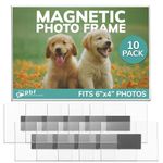 pbf 6x4 Magnetic Picture Frames for Refrigerator | 6 x 4 Clear Magnetic Acrylic Frames | Magnetic Photo Holders for Fridge, Locker, Photo Board, Art Display, Sign Holder (10-Pack)