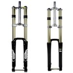 ZTZ【UK STOCK MTB Bike Suspension Fork 180mm Travel, Bicycle Magnesium Alloy Downhill Forks 20mm Axle, 1-1/8" Threadless Mountain Bikes Fork 26inch