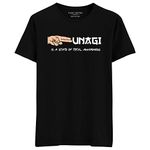 Filmy Vastra Men's & Women's- Friends - Unagi- A State of Total Awareness - Short Sleeve Premium Roundneck T-Shirt Cotton | Black X-Large - 44