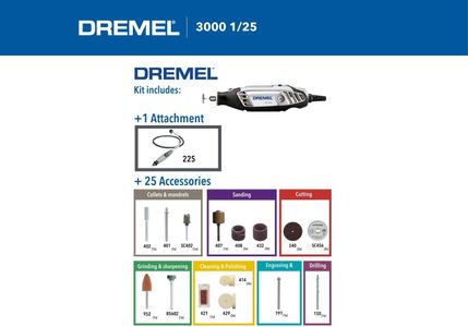 Dremel 3000 Rotary Tool Kit – Variable Speed Multi-Use Tool Set