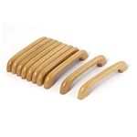 Sourcingmap Cupboard Door Drawer Hardware M4 Thread Hole Wood Pull Handles Beige for Dresser Drawer Wardrobe 10 Pcs