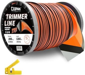 Cluparis .095-Inch Heavy Duty Trimmer Line, 5lb 1365ft Professional Square Weed Eater String, 3-Component Tri-Extrusion for Extra Durability, Fits Echo Husqvarna Ryobi, with Super Line Cutter