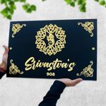 BEE CREATIVE Laser Cutting Customise Acrylic Design Name Plate for Home, Office & Outdoor Entrance (Ganpati)