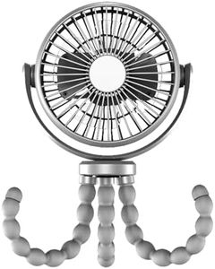 Mekbelt Clip on Fan for Exercise Bike/Treadmill, 360 Degree Rotatable Rechargeable Battery Operated Portable Fan for Treadmill Stationary Bike Exercise Machine（Grey）