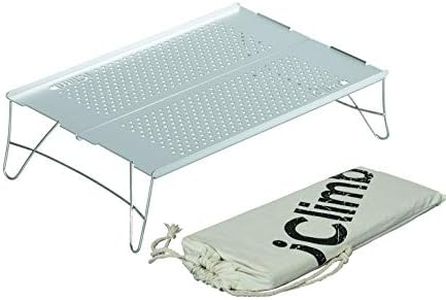 iClimb Mini Solo Folding Table Ultralight Compact for Backpacking Camping Hiking Beach Picnic (Silver - S)