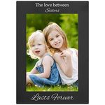 CustomGiftsNow The Love Between Sisters Engraved Anodized Aluminum Hanging/Tabletop Personalized Group Family Photo Picture Frame (4x6-inch Vertical)