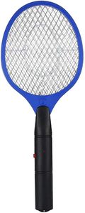 Electric Bug Zapper Racket Battery Operated Fly Swatter Zap Mosquito Tennis Handheld Fly Killer with 3-Layer Safety Touchable Mesh forr Indoor Outdoor Travel Camping (Blue)
